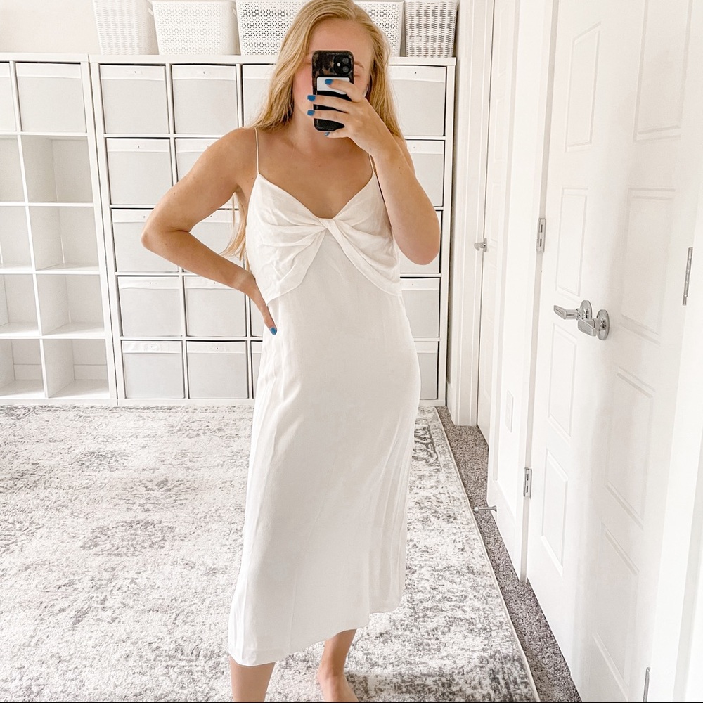 Aje Silk Slip Midi Dress